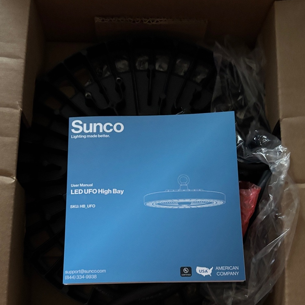 SUNCOO Black Industrial LED Fixture